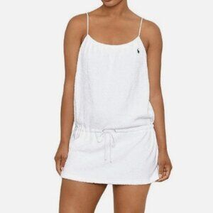 NWT! Polo Ralph Lauren White Terry Drawstring Swimsuit Cover Up NEW!